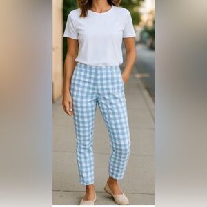 ZARA High Waisted Gingham Pants- S